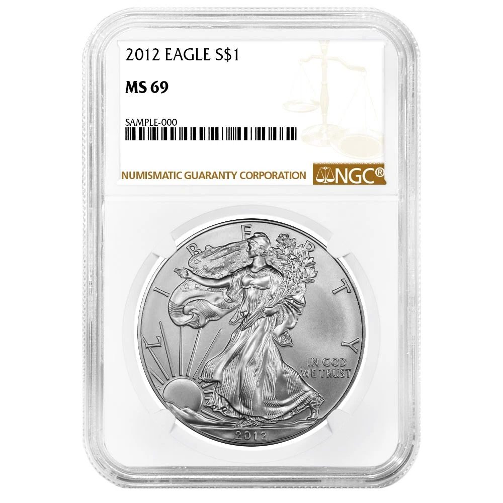 あ*こ様 アメリカン シルバーイーグル 2012 純銀1oz」 American Eagle MS 69 Graded 2012 Silver Bullion Coins for sale | eBay