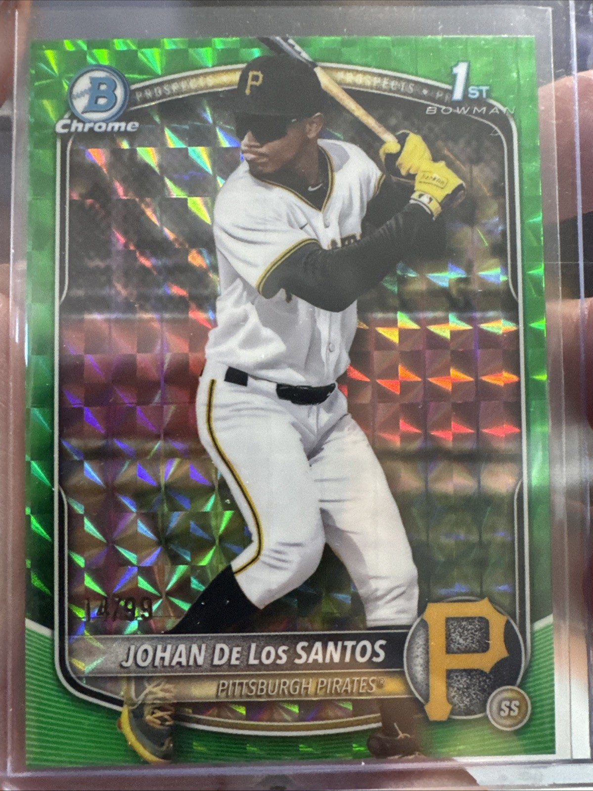 2025 Bowman Chrome Johan De Los Santos #BCP-163 1st Bowman Green Geometric /99