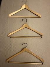 3- Vintage Wood Hangers With Pant Bar