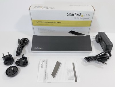 StarTech USB3DOCKH2DP Triple Monitor Laptop Docking Station Open Box Complete