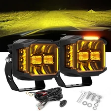 Pair 5"inch Side Shooter LED Work Light Spot Pods DRL For Can-Am Maverick X3 4WD