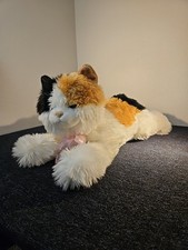 Huge Aurora Esmeralda Calico Cat Pink Bow 28" Plush Stuffed Animal Toy XL Jumbo