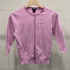 Gap Women Small Pink / Purple Cardigan Snap Buttons 3/4 Sleeves Stretch Sweater