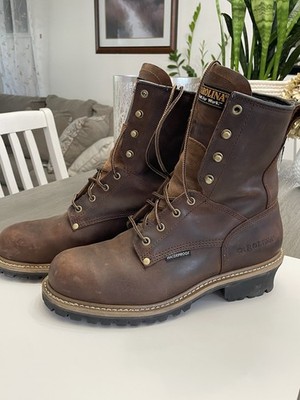 Carolina Waterproof Leather Work Boots Brown Size 10.5