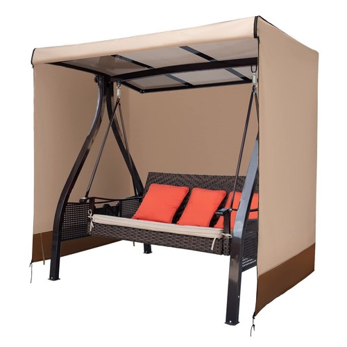 Outdoor Schaukel Abdeckung 3 Dreisitzer Wasserdicht Terrasse Schaukel Überdachung Abdeckung, Veranda...