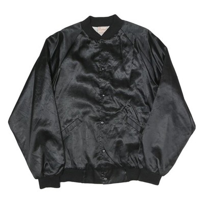 CARDINAL Herren Bomberjacke Schwarz Satin Polyester-Mix Knopf L Regular