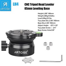Tripod Leveling Base   65mm Camera Leveler, Aluminum Adjusting Tripod Head