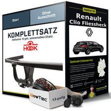 Für RENAULT Clio III BR0_1,CR0_1 Anhängerkupplung starr +eSatz 13pol uni 05- NEU