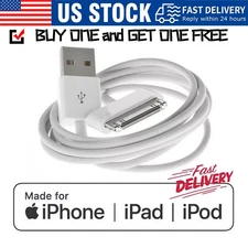 Dual 30-Pin USB Cables: Charge and Sync for iPod Classic / Nano 4th/5th/6th Gen