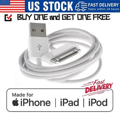 Dual 30-Pin USB Cables: Charge and Sync for iPod Classic / Nano 4th/5th/6th Gen