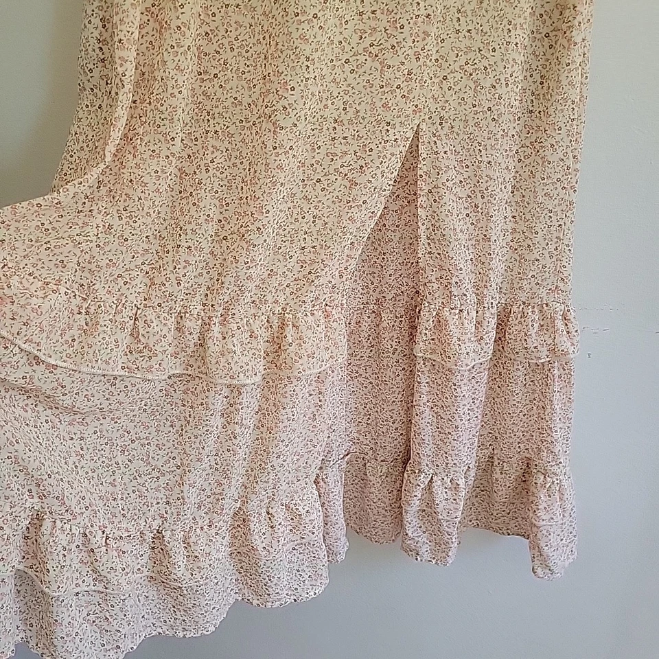 West Of Melrose Ditsy Floral Chiffon Maxi Skirt Medium Boho Cottagecore Prairie - Image 4 of 4