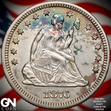 1876 P Seated Liberty Quarter B1844