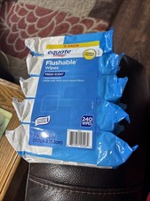 EQUATE Flushable Wipes Fresh Scent, 5 Pack 240 Wipes Total , Blue