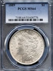 1889 $1 Silver Morgan Dollar MS 64 PCGS # 51608776 + Bonus