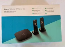 Ooma Telo Air 2 Internet Home Phone Service VoIP Phone With 2 Cordless Handsets