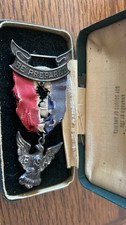 BOY SCOUT MEDAL STERLING EAGLE SCOUT ROBBINS 1D  1928 - 1930 W/CASE COFFIN BOX