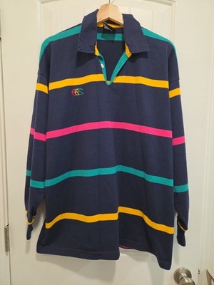 Vintage Canterbury Rugby Polo Shirt Mens Large New Zealand 80s 90s