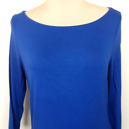 T-shirt collo barca White House Black Market donna taglia media elasticizzata blu royal - Foto 2 di 6