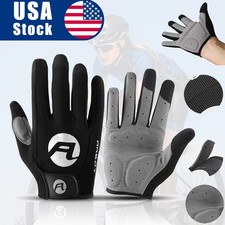 Padded Full Finger Cycling Gloves Men Mountain Bike Gloves Breathable MTB Racing