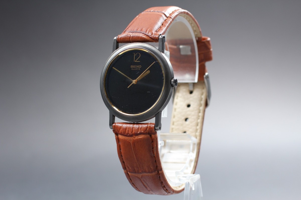 EXC+5] Vintage 1985 Seiko Avenue 7431-6110 Black Dial Quartz Mens