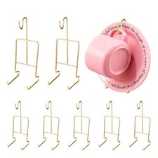 8 Pack Tea Cup and Saucer Display Stand Holder Metal Stand for Holding, Gold ...