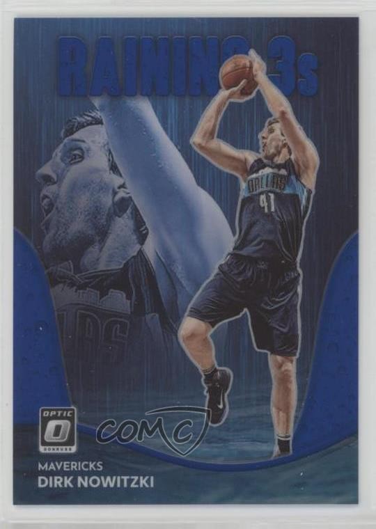 2022 Panini Donruss Optic Raining 3s Blue Prizm 24/49 Dirk Nowitzki #19 HOF z6j