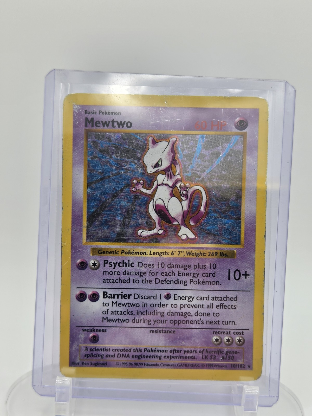 Pokemon Mewtwo TCG Base Set Shadowless Holo Card 010/102