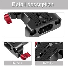 Dslr Camera Base Plate with 15mm Rod Rail Clamp For Camera Cage Tripod Mount