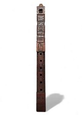 Vintage Hand Carved Wooden Tarka Flute South American 20&rdquo; Woodwind Instrument