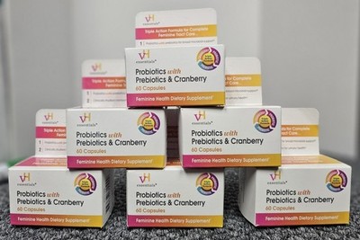 6 X vH Essentials Probiotics for Women with Prebiotics, Cranberry 60x6= 360 cap