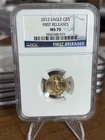 2012 Eagle G$5 Ms70 NGC First Release 1/10 Oz. Gold Coin