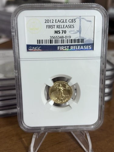 2012 Eagle G$5 Ms70 NGC First Release 1/10 Oz. Gold Coin
