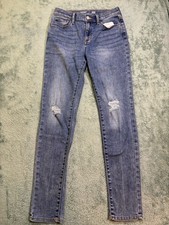 Old Navy Girls High Rise Rockstar Jeggings Blue Ripped Jeans Size 16