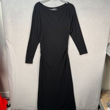 ASOS Design Womens Size Medium 8-10 Black Long Sleeve Maxi Dress