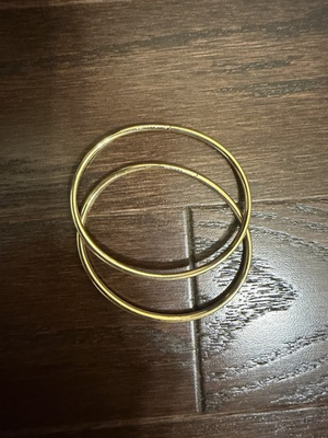 #ad Jenny Bird Dane 14kt Gold Plated 7quot; Thin Bangle Bracelet Set of 2 $80.00