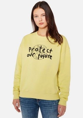 Mavi Women's Sweatshirt Pullover Protect Our Future Yellow, S * M0268