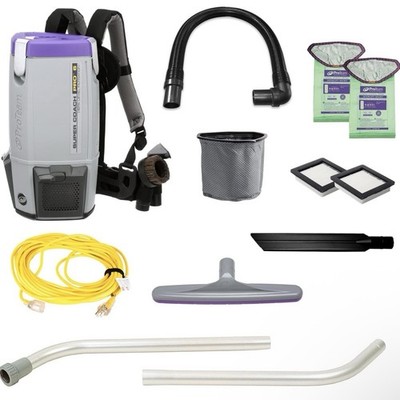 ProTeam Super Coach Pro 6 HEPA Backpack Vacuum Cleaner Kit 107308