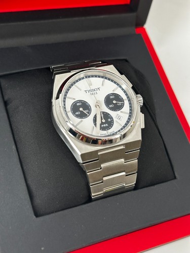 TISSOT PRX Automatic Chronograph T137427A Date White Dial SS Watch