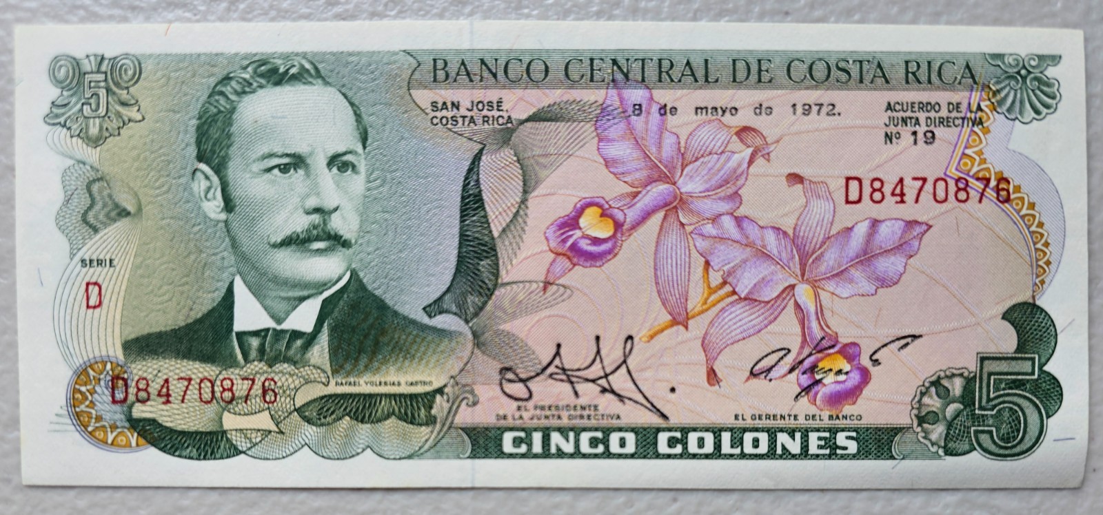 Costa Rica 5 Colones 1972 Unc