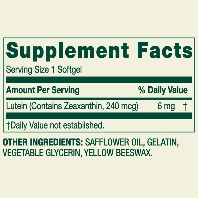 Spring Valley Lutein with Zeaxanthin Dietary Supplement, 6 mg, 30 Count - Image 3 of 4