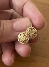 Yellow Gold 14K Filigree Pierced Earrings