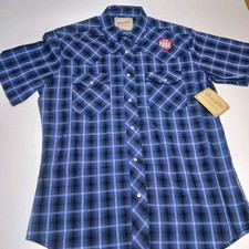 Wrangler Western Shirt Mens Size M Short Sleeve Pearl Snap Button Up