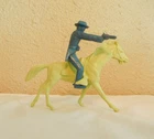 MARX metallic blue MOUNTED CAVALRY TROOPER & horse ORIGINAL ISSUE flat finish