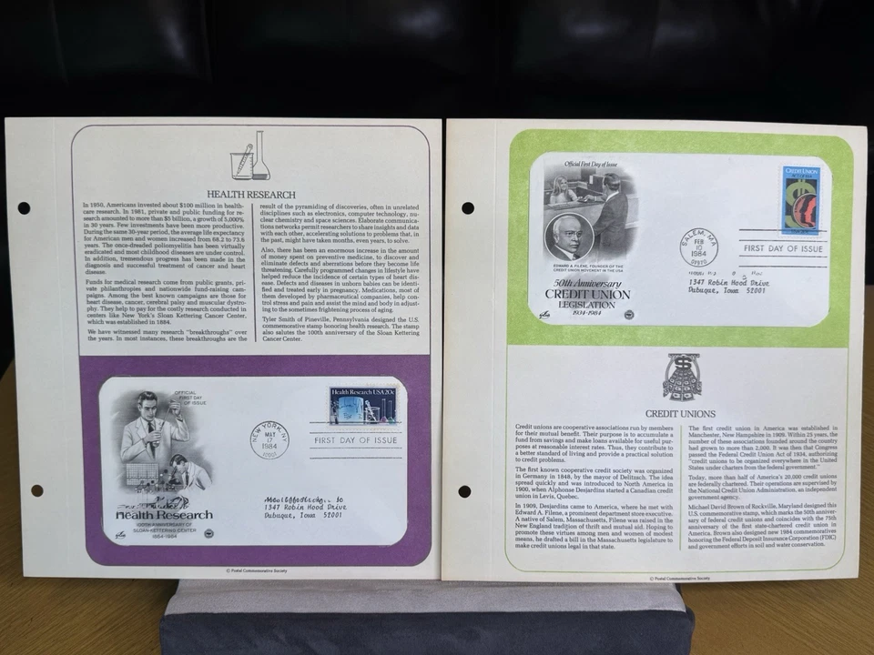 U.S. Stamps FDC Set of 47 Full Pages USPS Commemorative Society 1984-1987 - Image 2 of 4