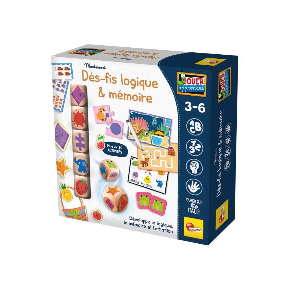 Jeu éducatif Dé-fis Logiques & Mémoire Liscianigiochi en carton pour enfant