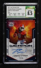2021 Leaf Ultimate Draft Weapon Navy 2/35 Travis Etienne CSG 8.5 Auto 0s2w
