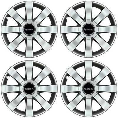 Radkappen 15'' Satz 4 Stk. silber + Nabenkappen SOVA-PL - K323