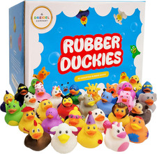 50-Count Assortment Rubber Duck Toy Duckies for Kids, Bath Birthday Gifts Baby S