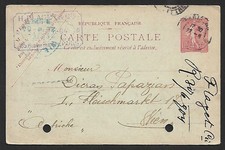 (BL) France 1904 10c used postcard