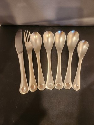 ALL  SEVEN  PIECES  -Robert Welsh 18/10 stainless flatware PENDULUM 